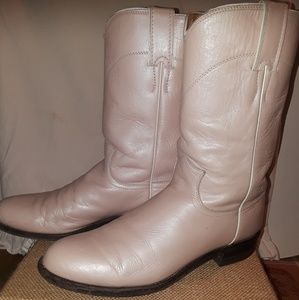 Justin "Ropers" pink leather boots size 8